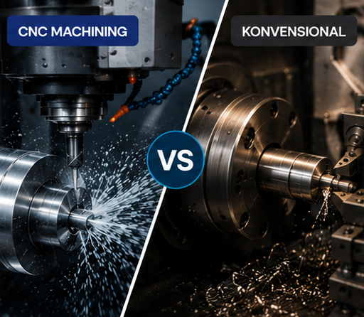 Perbedaan Mesin Bubut CNC vs Bubut Konvensional